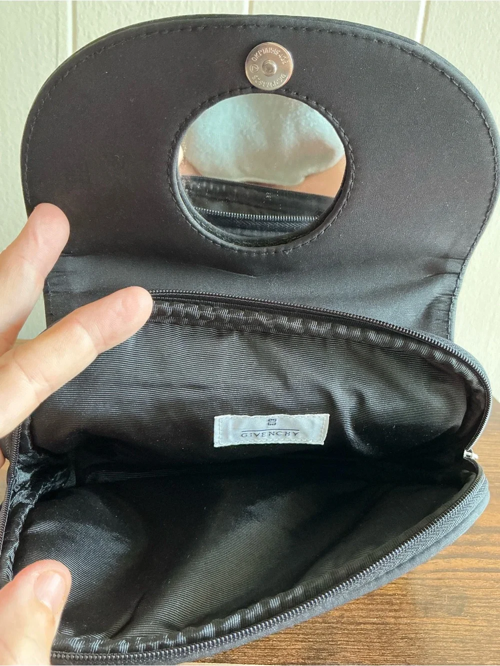 A vintage GWP Givenchy Parfums crystal-embellished makeup pouch/clutch Bag